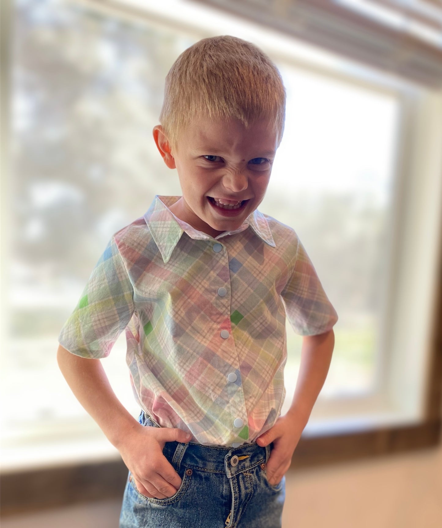 Easter Plaid Collared Shirt (4T and 6Y)