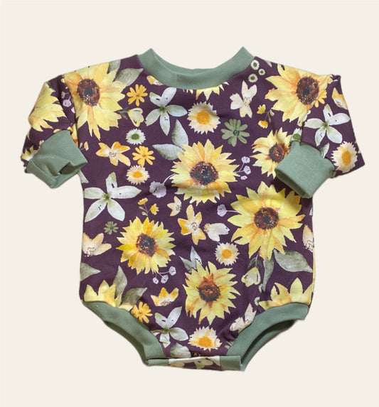 0-3M Sunflower Sweater Romper